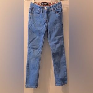 Mini Boden size 6 yr light blue jeans with floral interior waist band - so cute!